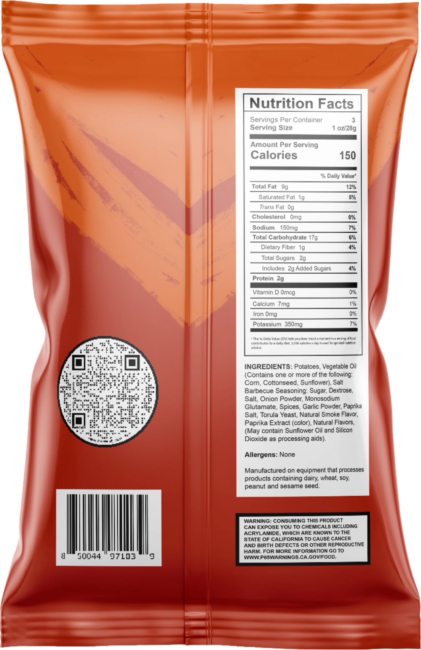 Sweet Flame BBQ Potato Chips (24/3oz Bags)